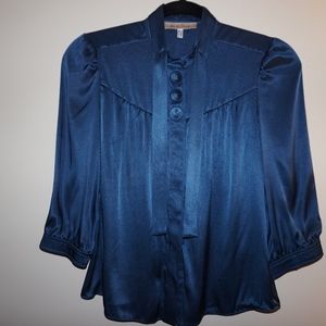 See By Chloe Women's Blue Neck Tie Blouse
